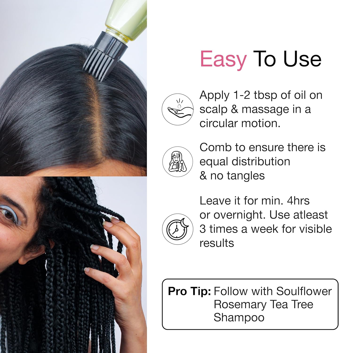 Soulflower Rosemary Castor Oil for Hair Growth, Hair Fall Control, Frizzy Hair - 100% Pure, Natural, Cold Pressed, Preservative Free - 6.7 Fl Oz / 200Ml image number 1