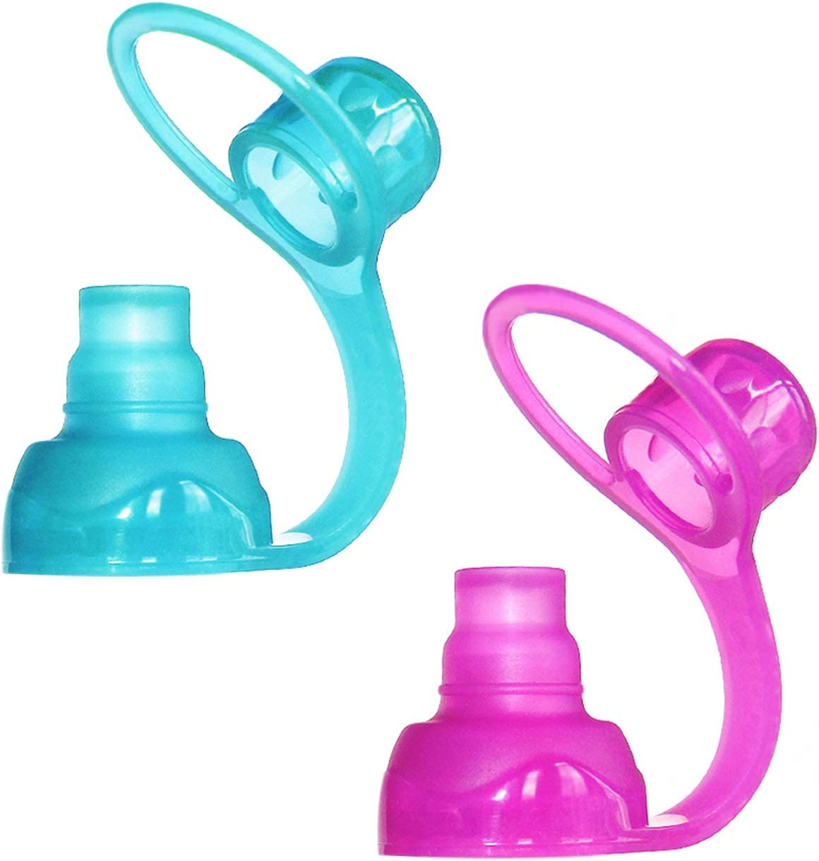 Choomee Softsip Food Pouch Top | Baby Led Weaning | No Spill Flow Control Valve, Protects Childs Mouth, 100% Silicone, BPA Free | 2CT Orange Aqua