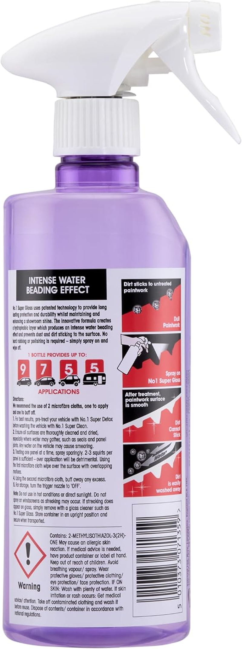 Carplan No.1 Super Gloss, Dust Dirt Protection Car Care Cleaner, 600 Ml - Super Clean Car Shampoo image number 3