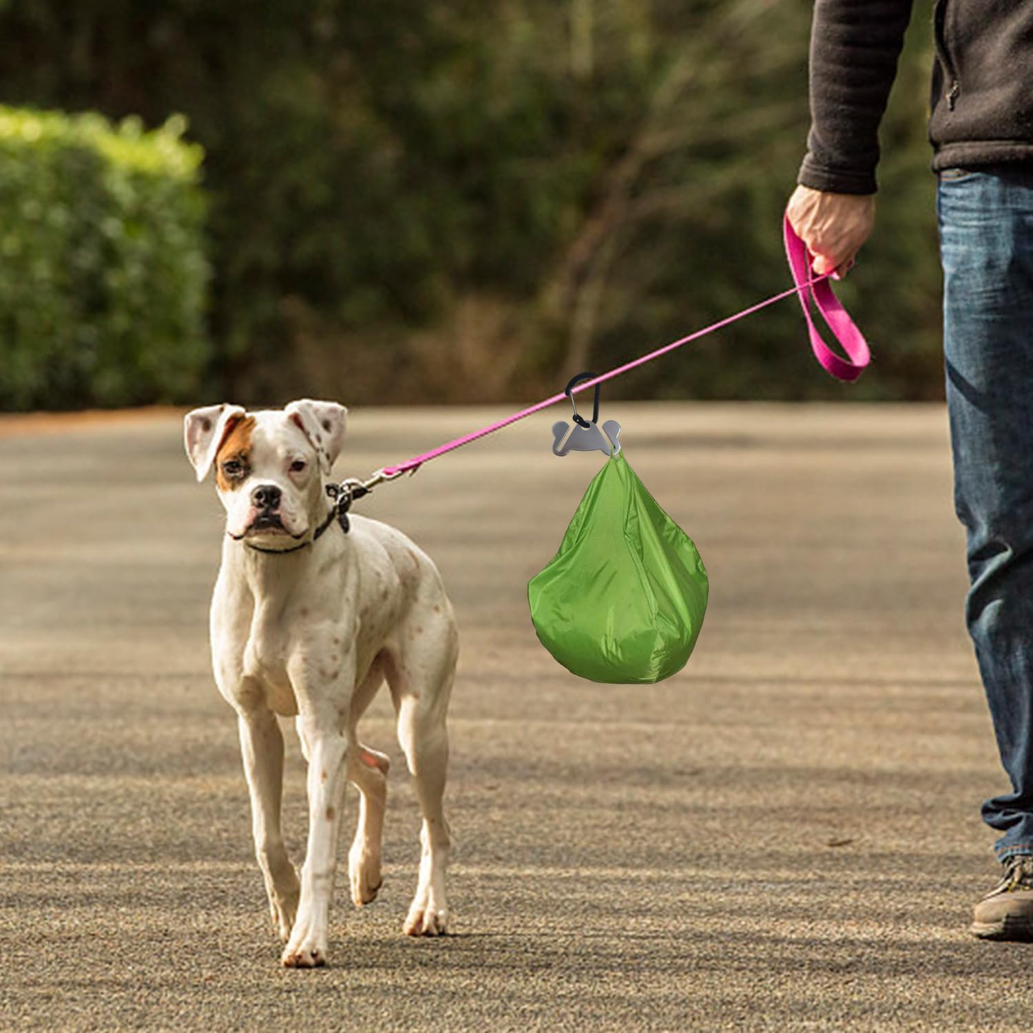 UDNFHL Pack of 2 Metal Pet Bin Bag Holders, 2 Pieces Plastic Whistle, with Carabiner, Reusable, Dog Bag Clip. image number 5