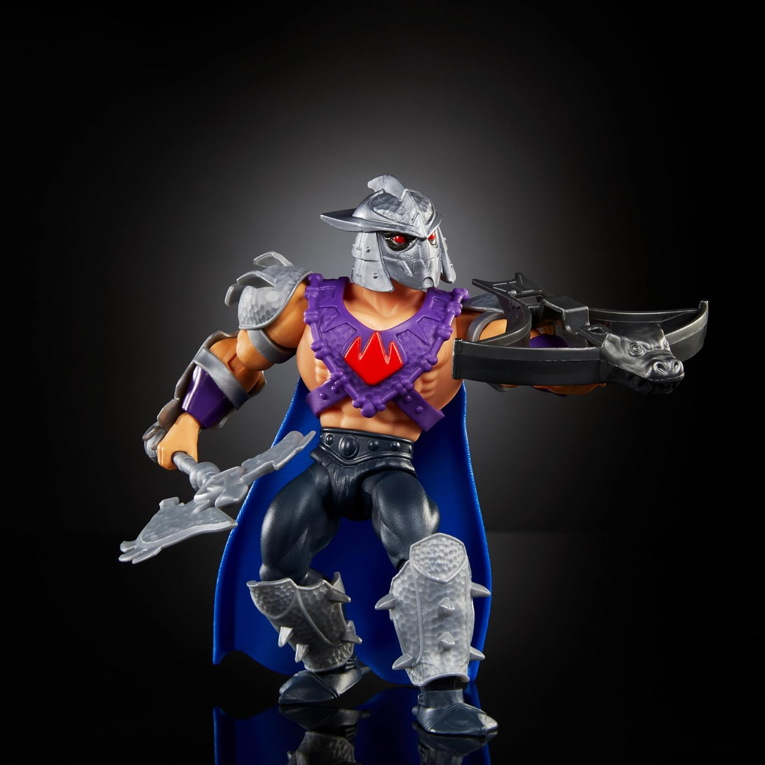 Masters of the Universe Turtles of Grayskull Shredder Action Figure Toy 16 Points of Motion TMNT and Motu Crossover Villain HTH10