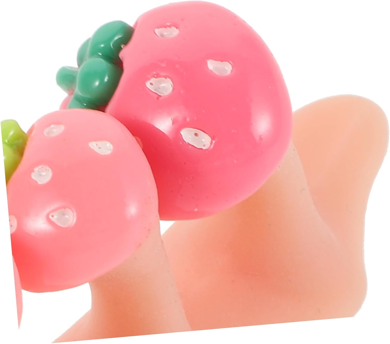 2 Sets Silicone Toe Separators for Pedicure Soft Comfortable Toe Spreaders with Strawberry Beads Decor for Nail Art Salon and Home Use image number 6