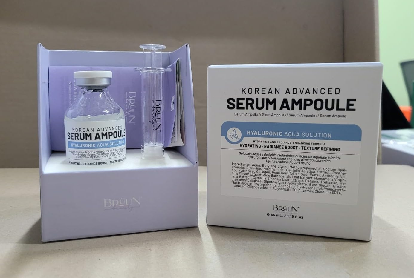 BR&Uuml;UN HY - Control Hyaluronic Aqua Solution Ampoule - Micro Needling Korean Serum Booster for Face to Use with and without Derma Pen Microneedling Skin Care Serum 1.18 Fl.Oz image number 1