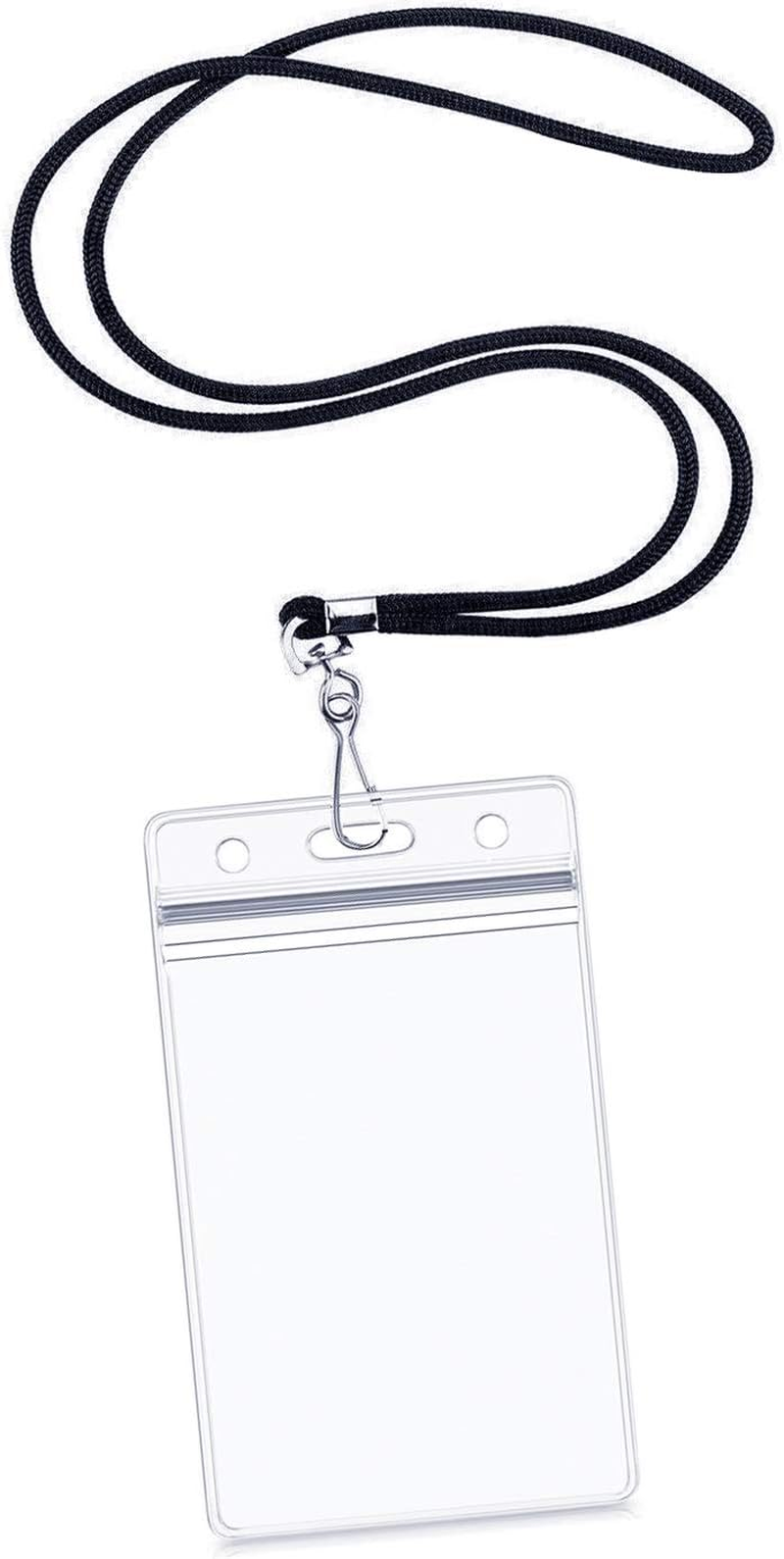 Vertical ID Card Name Tag Badge Holder with Waterproof Type Resealable Zip (Vertical ID, 6 Pcs)