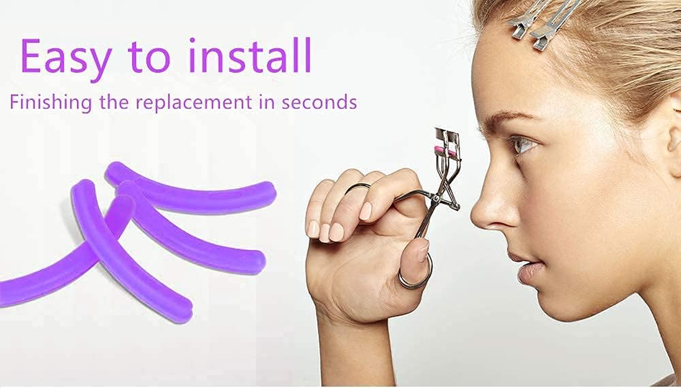 24 Pcs Curler Refill Eyelash Curler Refill Pads Silicone Rubber Soft Curler Replacement Refills Pads for Universal Eyelash Curler (Purple) image number 4