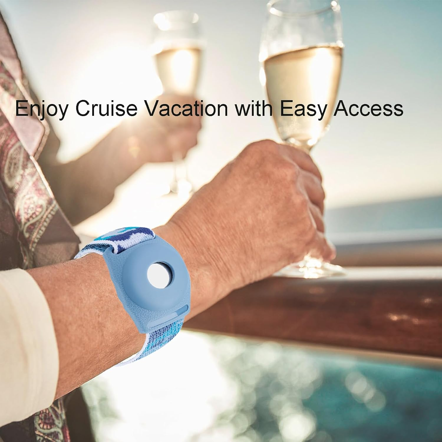 2 Packs Princess Medallion Holder Accessories,Carnival Ocean Medallion Holder Princess Medallion Holder Wristband for Adult Men Women Kids - Bluecamo  Greencamo image number 5