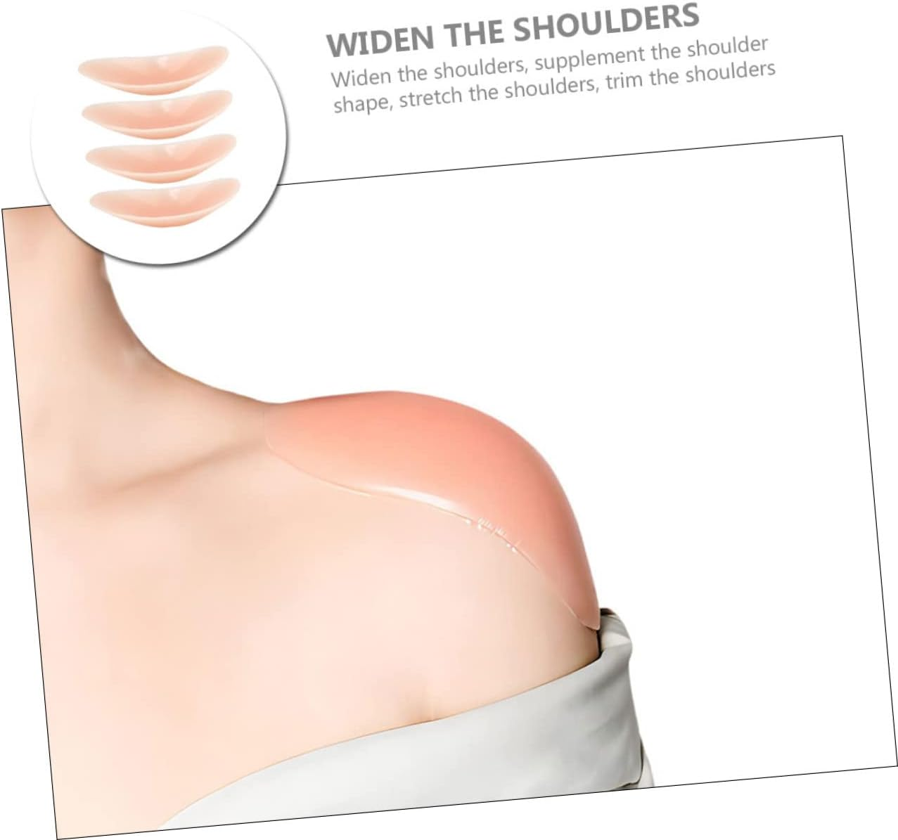 KOMBIUDA 4Pcs Invisible Silicone Shoulder Pads for Women Slip Shoulder Enhancer Pads Comfortable and Breathable Cushion for Clothing Support