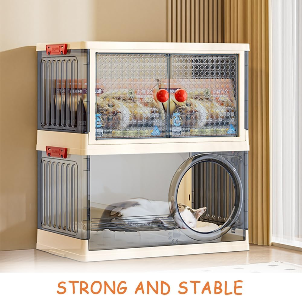 Multifunctional Cozy Cat House with Storage Cabinet, Easy Storage or Transport, Stackable and Portable, Spacious Enough, Perfect for Living Rooms, Bedrooms, Patios, Balconies, Ideal for Big Cats image number 2