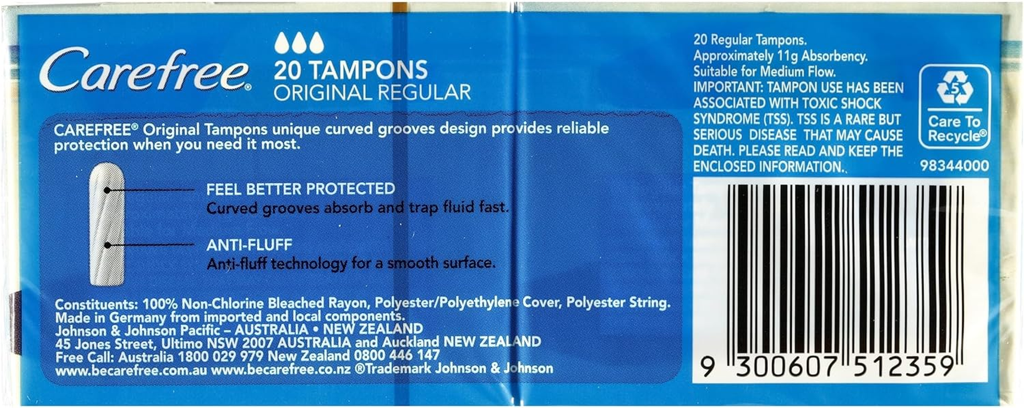 Carefree Tampons Regular 20 Count