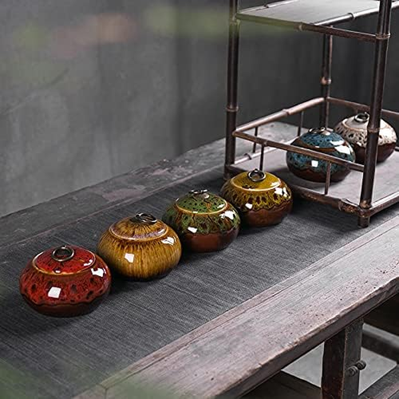 Ceramic Storage Jars, Exquisite Glaze Food Canisters for Kitchen Spice Storage,Tea Caddy Storage,Coffee Jar,Condiment Jar with Seald Lid (Red B) image number 5