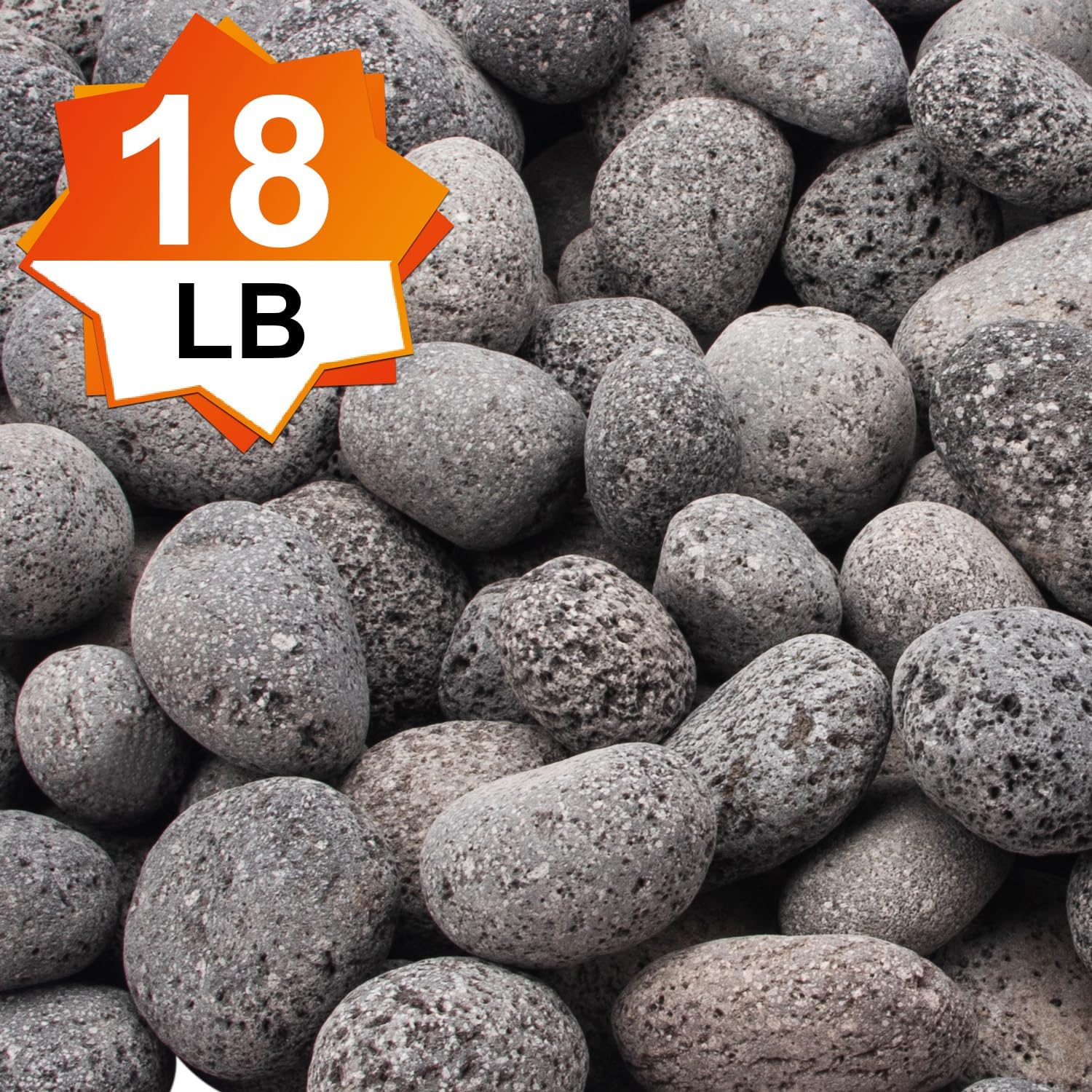 18 Pounds Black Lava Rocks for Fire Pit,Natural Lava Fire Stones,Volcanic Rock for Gas Fire Pit and Fireplace (1"-2") image number 3