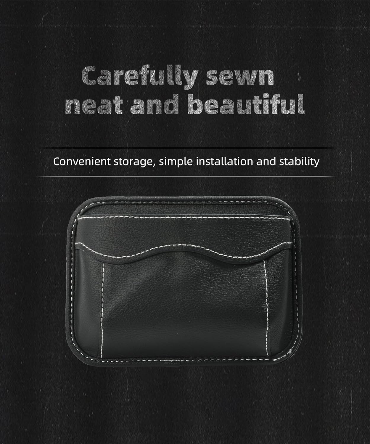 SUJADE YAKEFLY Car Seat Side Pocket Organizer,Pu Leather Storage Pocket Pouch Cell Phone Sunglasses Holder,Car Seat Storage Gap Filler,Mini Storage Bag Interior Accessories Organizer image number 3