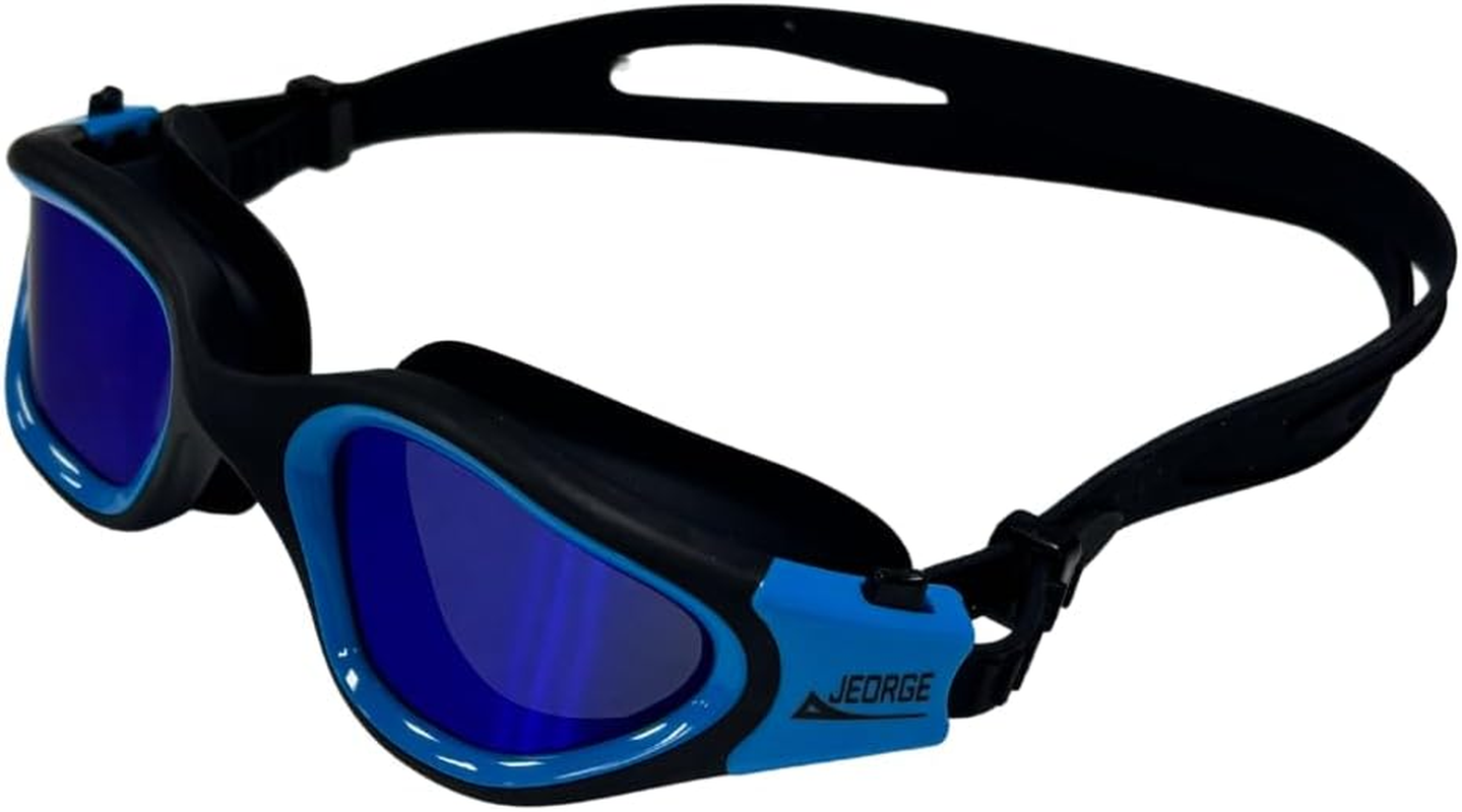 JEORGE Unisex Swimming Goggles with Anti-Fog Coating, 100% UV Protection, and a Leakproof Silicone Seal. Perfect for Adults and Teens. Wide View, Adjustable Fit, and Built for Performance. - White image number 4