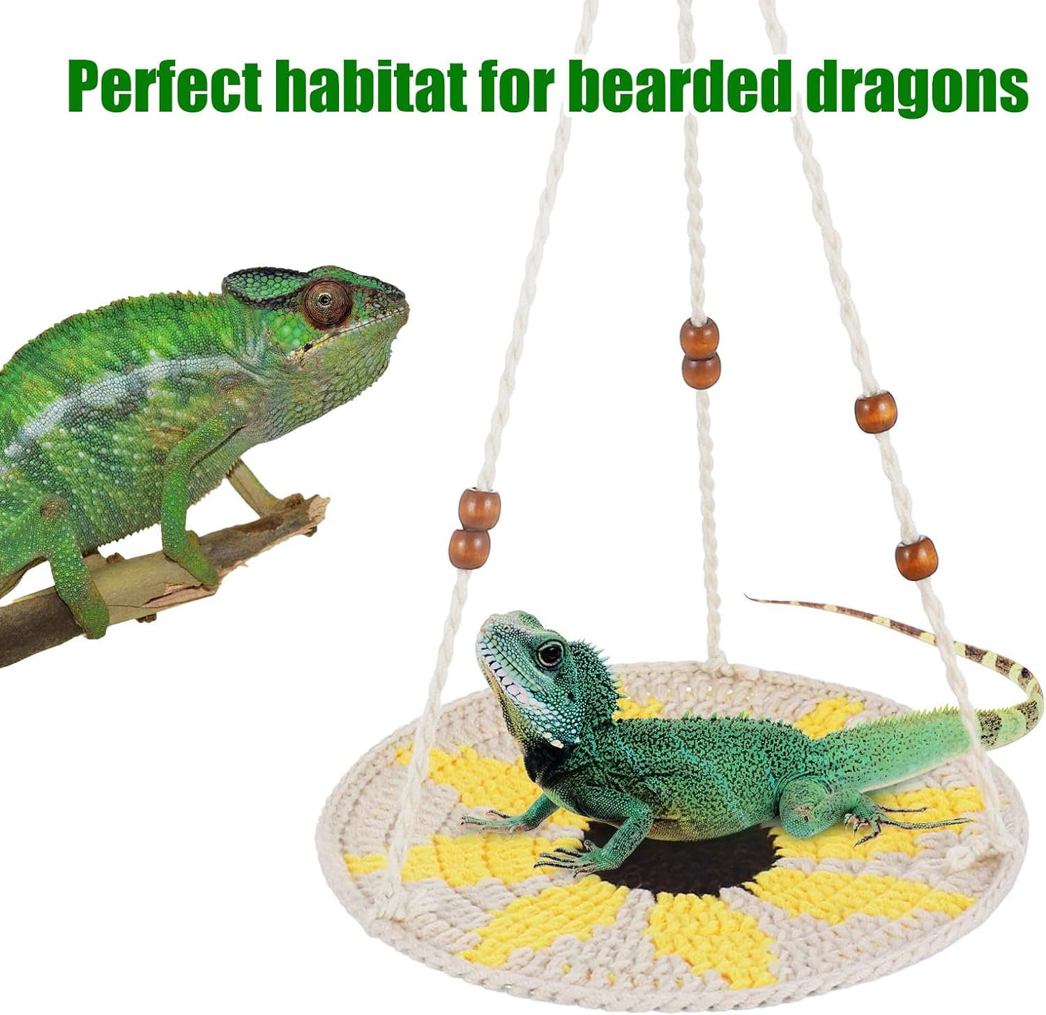 Jspupifip Reptile Hammock,Bearded Dragon Accessories for Habitat Leopard Gecko Tank Accessories Small Lizard Cage Bed Hanging Hammock Pet Platform Carrier for Chameleon Birds Rats Gecko Iguana