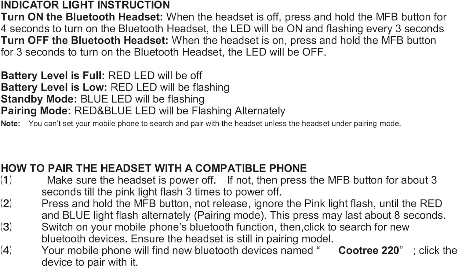 Cootree Wireless Headphone Sports Headset with Built in Microphone,Bluetooth Headphones behind the Head,Foldable and Carried in the Purse, Black/Red image number 2