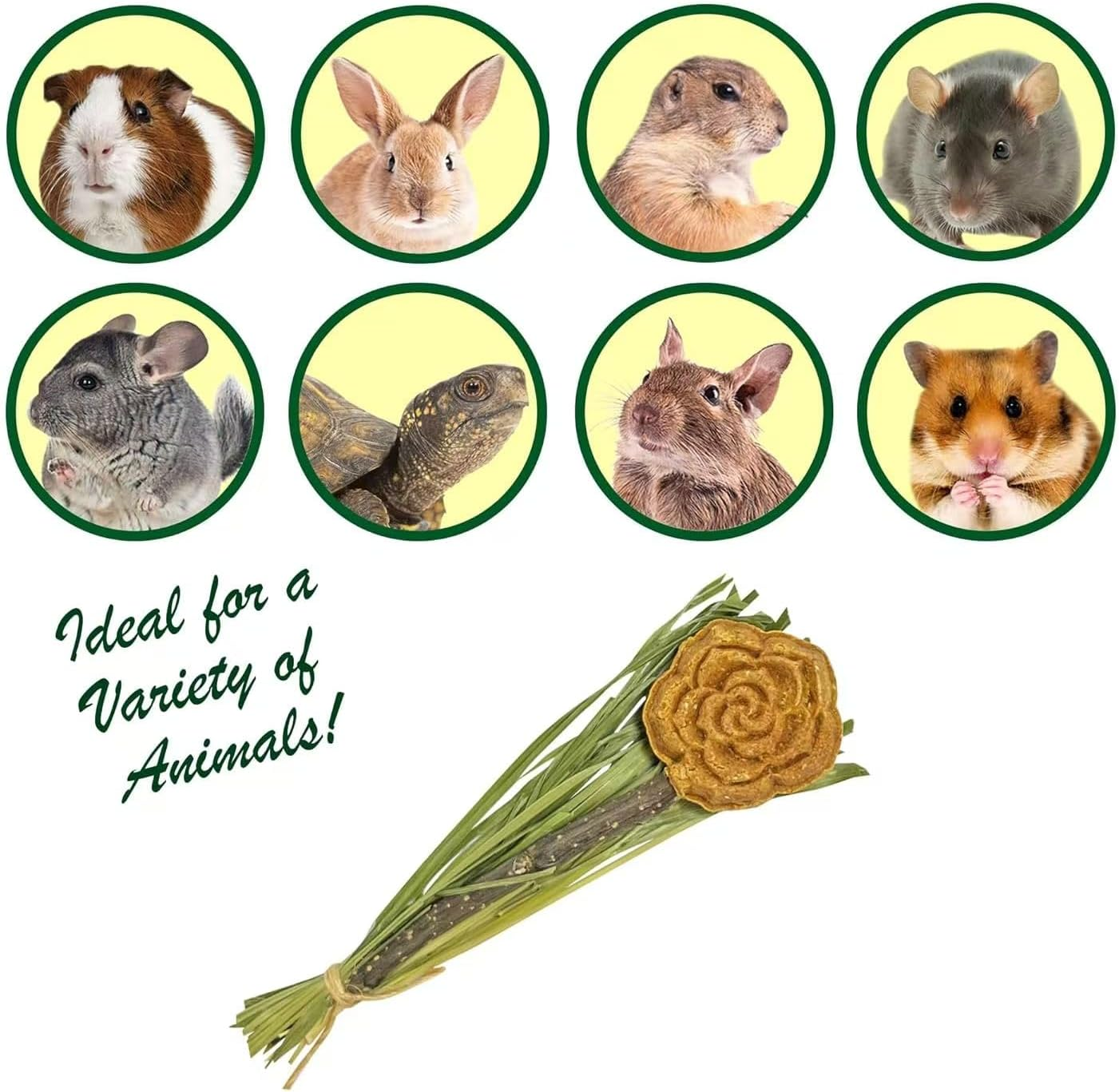 JCBCKJ Rabbit Chewable Toys, 5Pcs Flower Toy, Rabbit Chew Sticks, Suitable for Rabbits, Totoros, Hamsters, Guinea Pigs and Other Small Animals image number 3