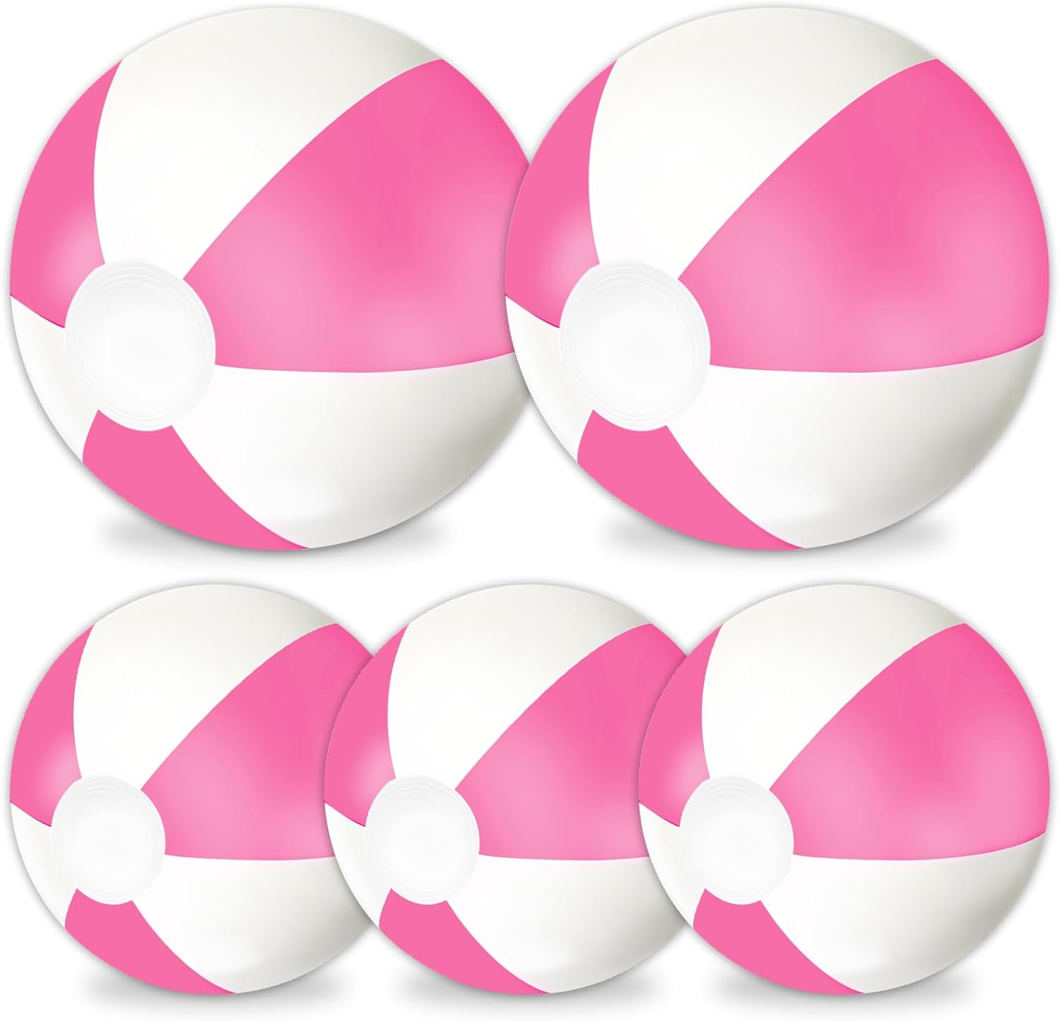 Whaline 5Pcs Inflatable Beach Ball 24 & 16 Inch round Pool PVC Balls Cute Game Toys image number 5