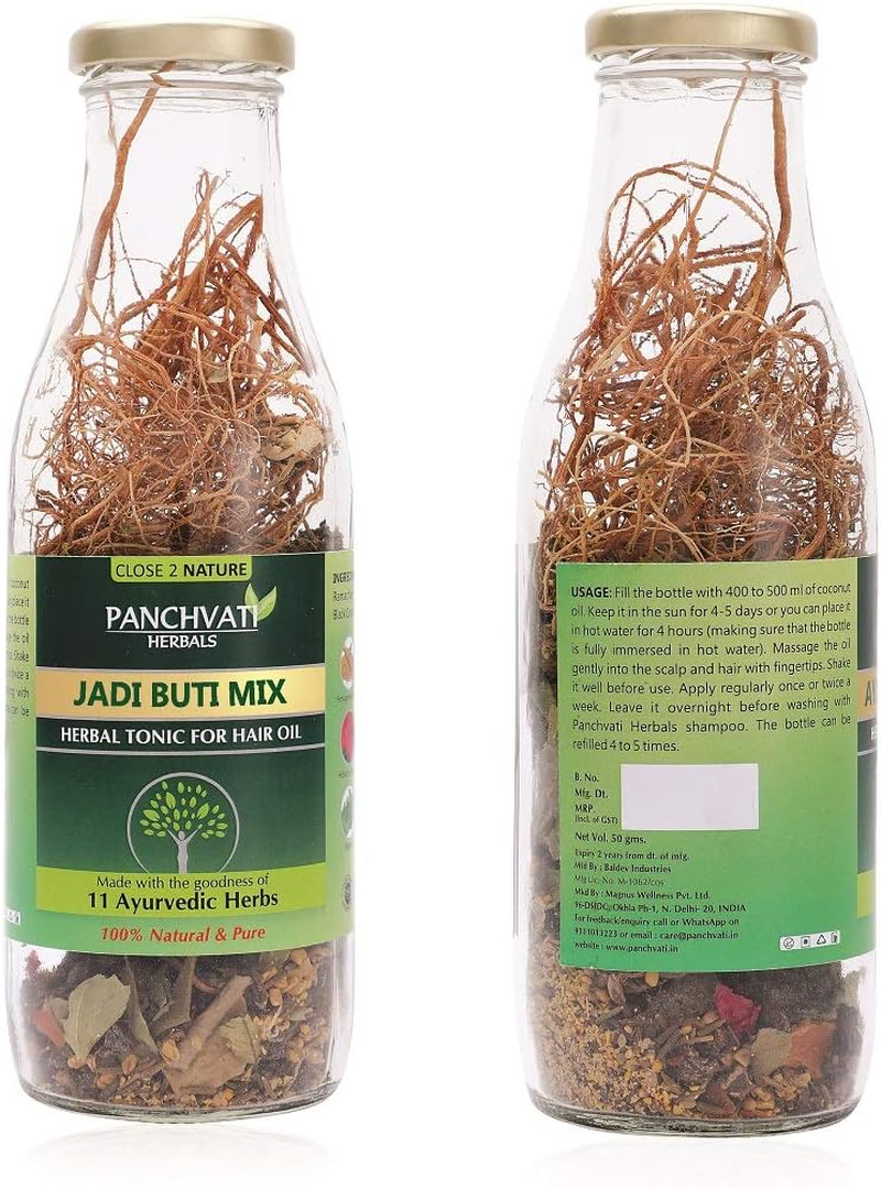 Panchvati Make Your Own Hair Oil DRY Jadi Buti Mix (11 Ayurvedic Herbs, 100% Herbals & Plant Derived) for Complete Hair Care image number 4