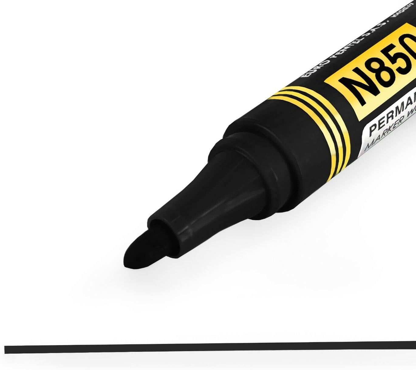 Pentel Permanent Marker Bullet Point Black Ink, 4 Pack Wallet (N850-4A)