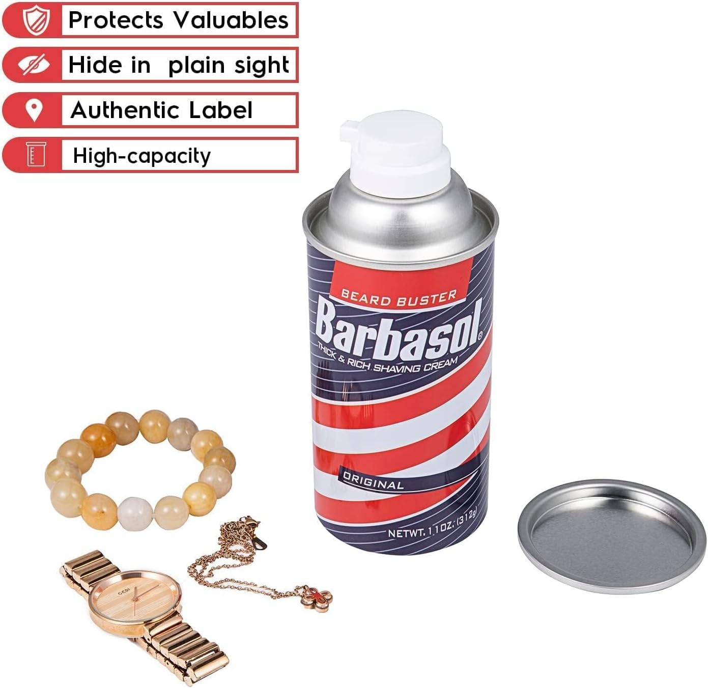 Barbasol Diversion Safe Stash Can with Food Grade Smell Proof Bag image number 3