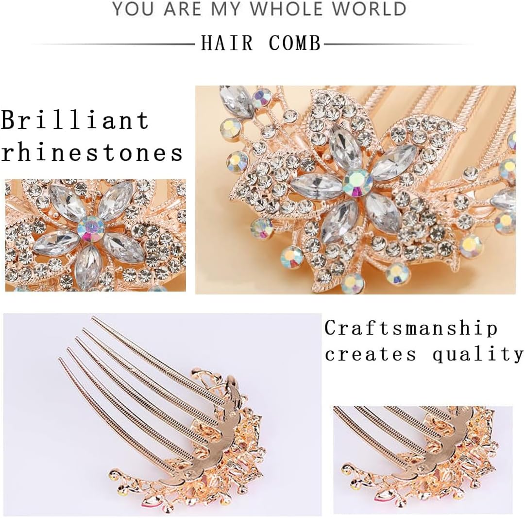 JEYORZY Hair Accessories, Bridal Hair Accessories, Wedding Hair Accessories, Hair Side Combs French, Wedding Hair Comb for Women, Girls, Gift Bride image number 5