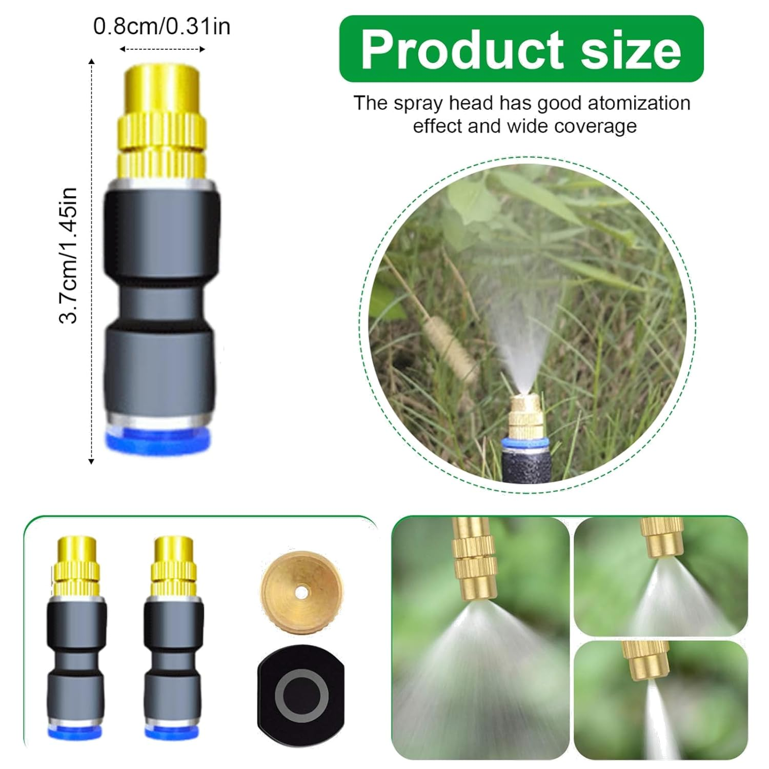 Update 82Ft Irrigation Copper Nozzle System, Automatic Irrigation System with Replaceable 360&deg;Bendable Sprayer,Atomizing Copper Nozzle for Watering System for Garden Plant Lawn Patio and Yard.(20) image number 3