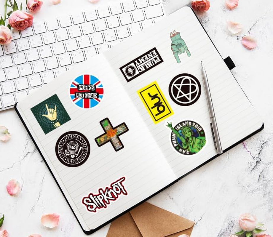 100PCS Rock and Roll Stickers, Punk & Retro Music Vinyl Decals for Laptop, Guitar, Skateboard, Motorcycle, Car & Luggage, Trendy Rock and Roll Aesthetic Stickers for Music Lovers & DIY Decoration image number 3