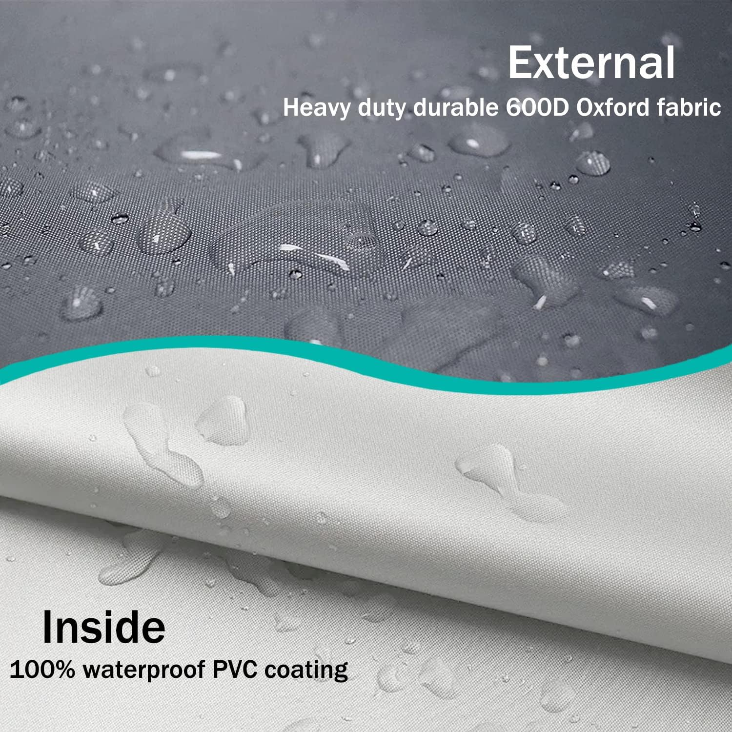 Dalema Dog Bed Cover,Waterproof Tough Plastic DIY Pet Bed Cover,Non Stick Hair Easy to Clean Rectangular Fillable Dog Bed Covers with Zipper(Dark Grey,44" L X 32" W X 4" Th,Cover Only) image number 2