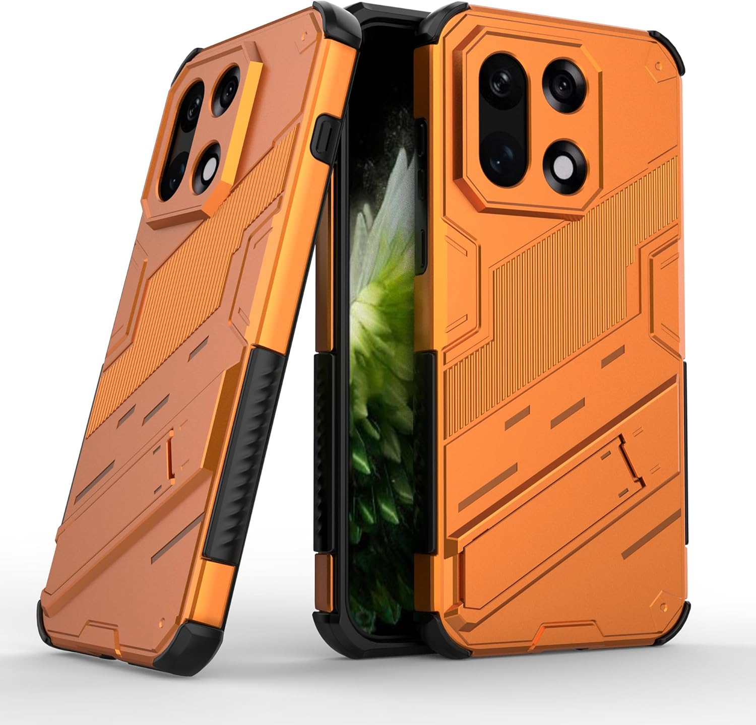 ESHUYI Compatible with Oneplus 15 Case with Stand Holder Protective Case [For Mobile Phone Holder Car Magnet] Military Shockproof Mobile Phone Case, Black