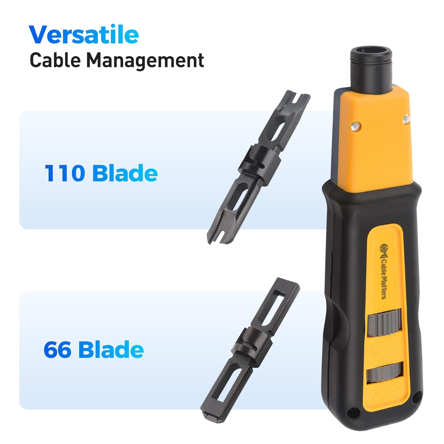 Cable Matters Punch down Tool with 110 & 66 Blade, RJ45 Ethernet Punch Tool, Keystone Punchdown Tool for Cat 8, Cat 7, Cat 6A, Cat 6, Cat 5E, Cat 5 Network image number 4