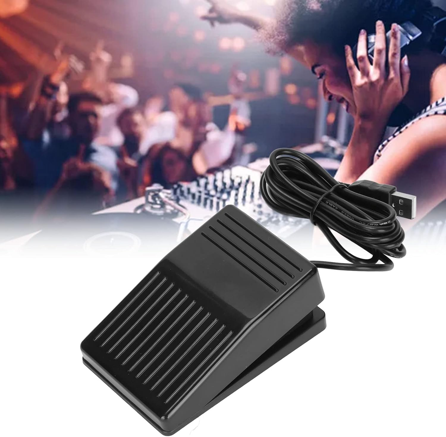 USB Single Foot Pedal, One Key Customized Computer Keyboard Action Pedal, Multimedia Key Photoelectric Optical Switch Transcription for PC Video Game,Push to Talk image number 3