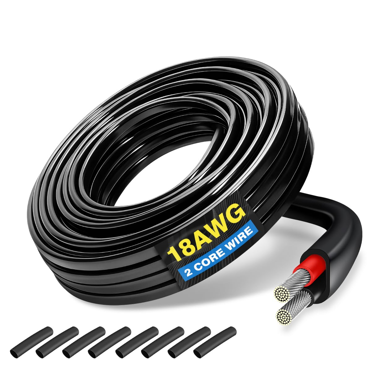 20 Gauge 2 Conductor Oxygen-Free Tinned Copper Electrical Wire, Flexible 31M Stranded Tinned Copper Cable with Flat PVC Sheet, Low Voltage Cable for Automotive Wiring, Lamp Cord, Marine Cable