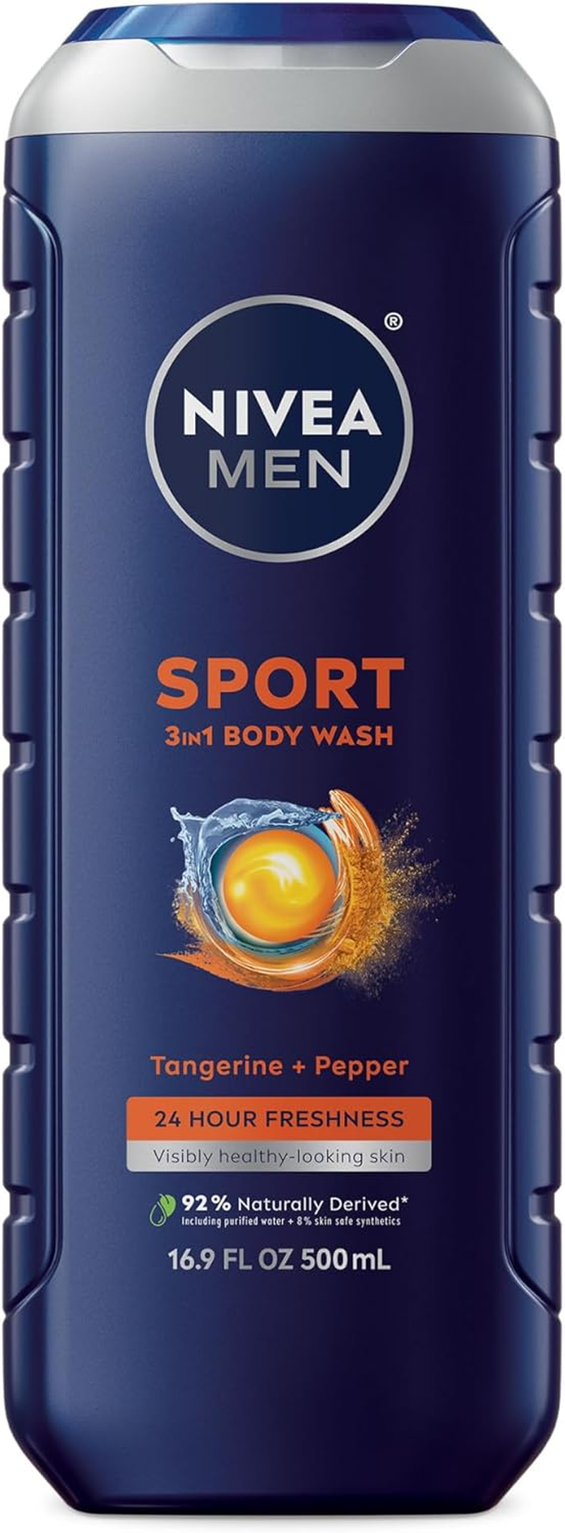 Nivea for Men Sport 3-In-1 Body Wash, 16.9 Fluid Ounce