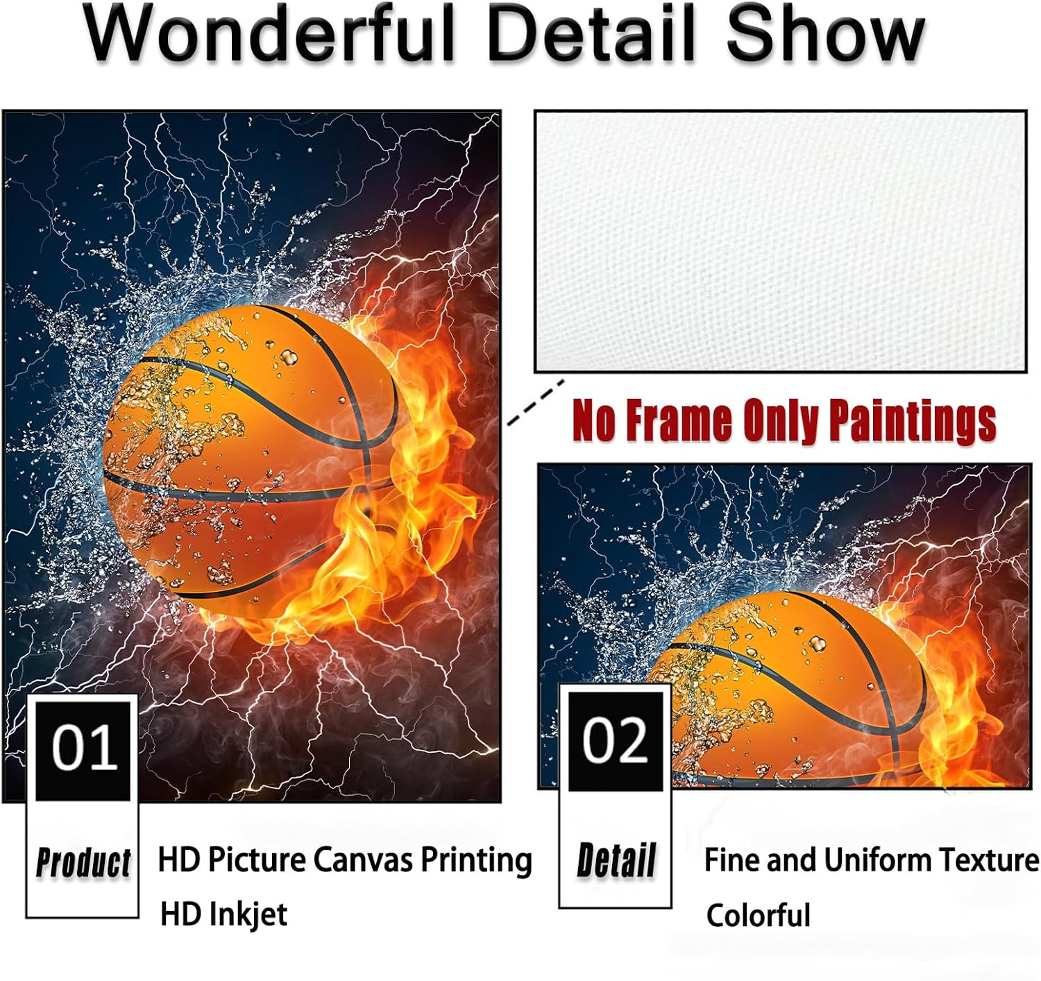 Canvas Wall Art - Basketball Sport Art, Motivational Poster Set of 3, 12X16 Inch Unframed for Boys Room, Gym, Teenage Boy Room Decor Gift