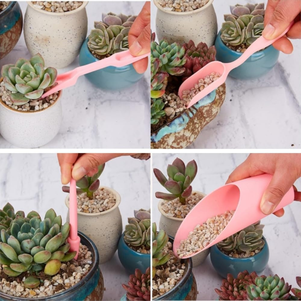DACUAN 12 Pcs PVC Succulent Soil Scoop,Succulent Care Plastic Kit, Colorful Mini Garden Tool Set for Flower Succulent Planting,Transplanting,Weeding image number 3