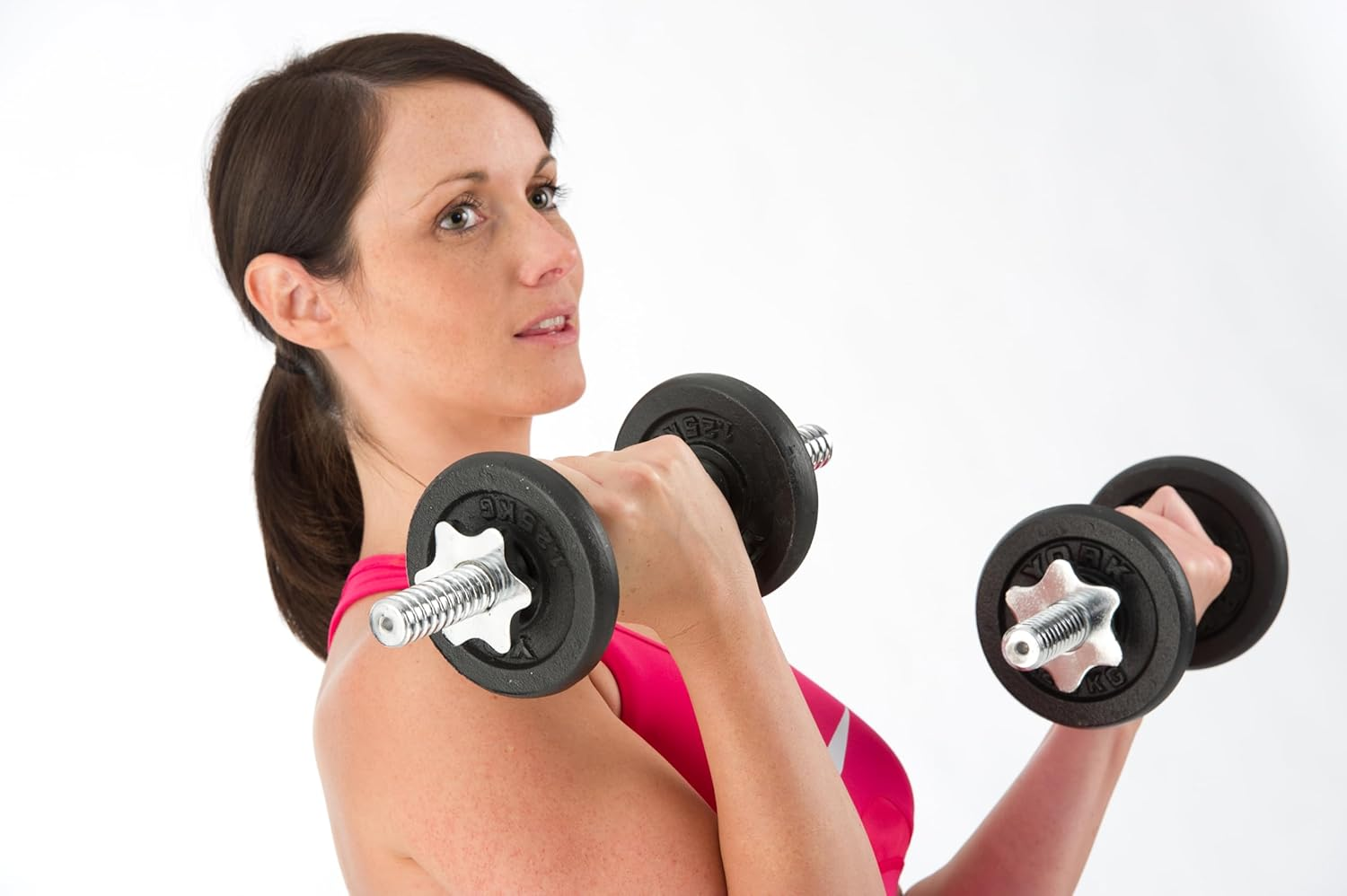 York Fitness 20 Kg Cast Iron Spinlock Dumbbell - Adjustable Hand Weights Set (Pack of 2) - Black image number 6