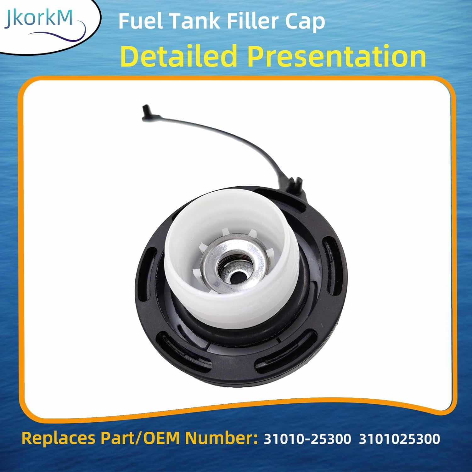 Jkorkm Gas Cap Fuel Tank Filler Cap 31010-25300, Filler Cap Fuel Cap Cover Compatible with Hyundai Getz, I10, I20, I30, I40, Ix20, Kona, Matrix OEM 3101025300 31010-38600 31010-3F600 Fuel Tank Cap image number 6