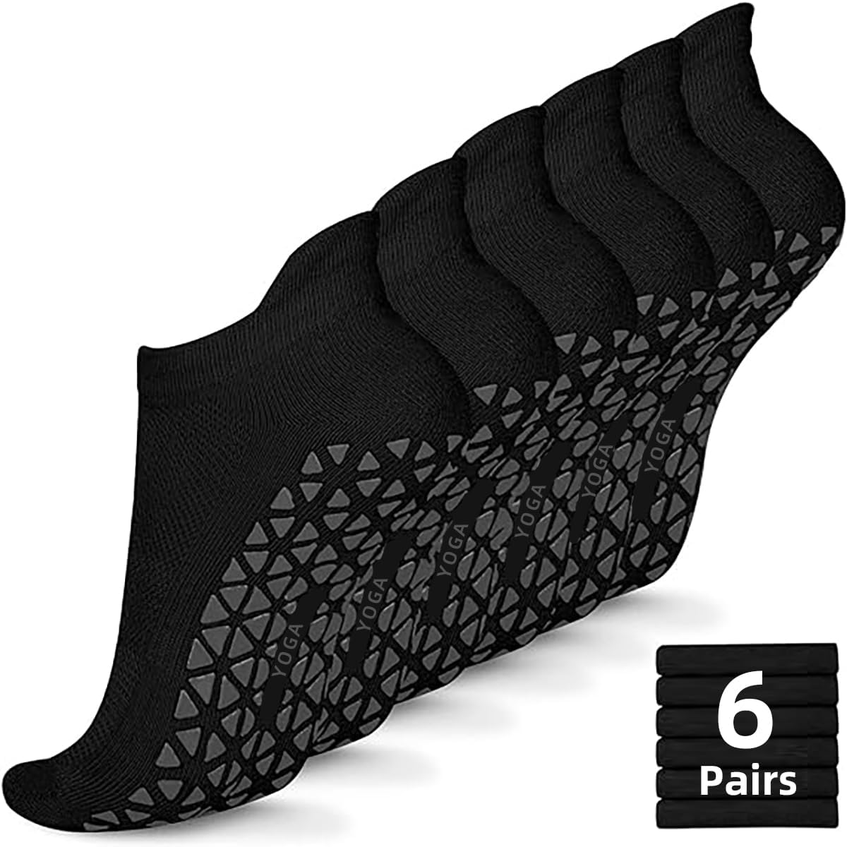 ZANZER Non Slip Yoga Socks with Grips for Pilates, Ballet, Barre, Barefoot, Hospital anti Skid Socks for Women image number 6