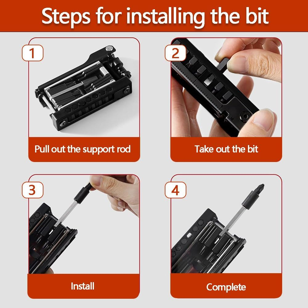 38-In-1 Bike Multi Tool Kit &ndash; Portable Bicycle Repair Set with Chain Tool, Crank Puller, Hex Wrenches, Spoke Wrench and Tire Levers &ndash; Compact Cycling Maintenance Kit image number 1