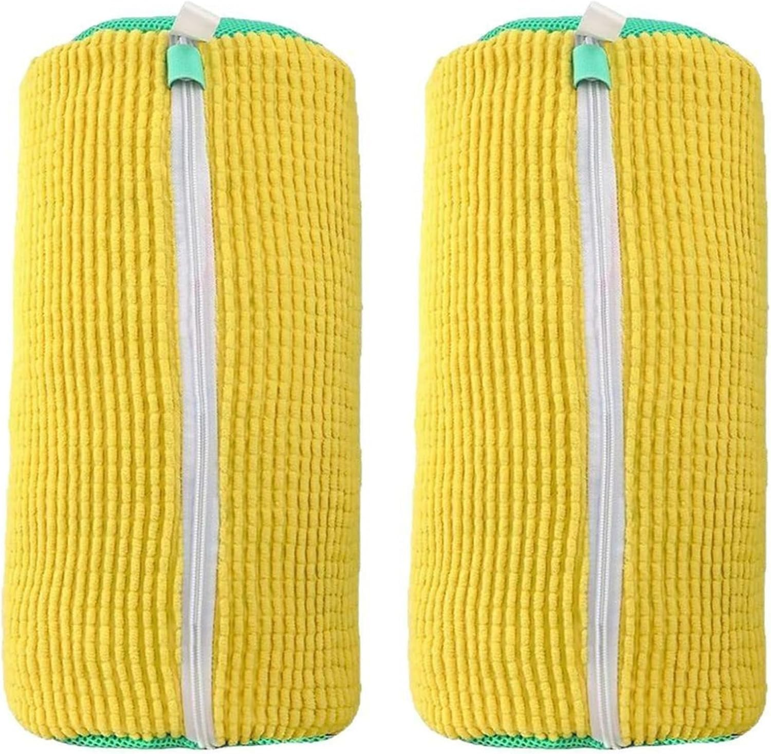2 Pcs Shoe Washing Bag for Washing Machine, Reusable & Durable Laundry Mesh Bags for Washer & Dryer, Plush Protection for Sneakers, Trainers, Tennis Shoes, Gentle Wash & Dry Delicates (Grey)