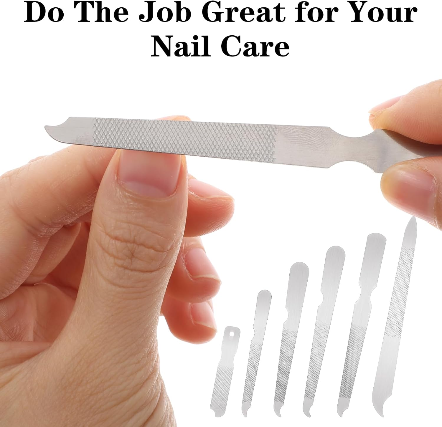 Dimeho 6PCS Metal Nail File for Natural Nails, Stainless Steel Nail Files Double Sided Sword Fingernail Files with Pointed Tip Non Slip Handle Curved Nail File Manicure Tools Finger Nail Filers image number 2