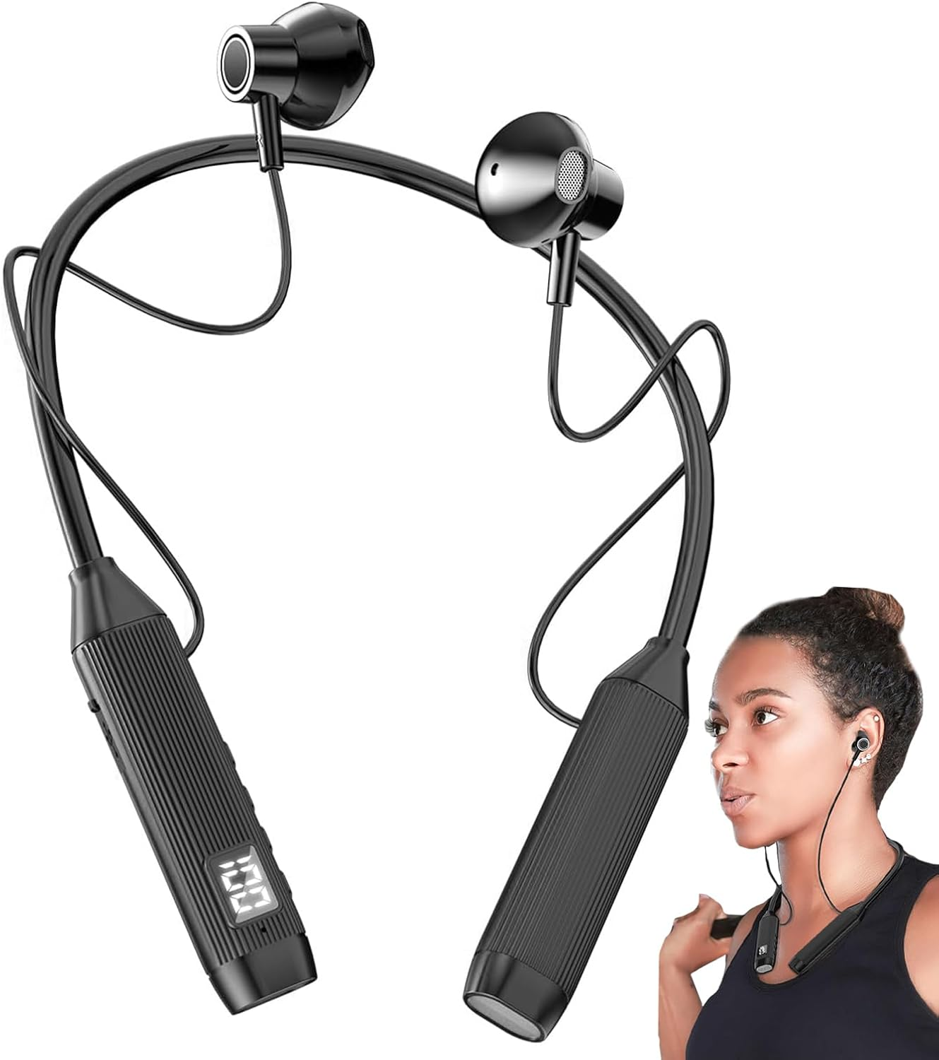 Around Neck Headphones - around Neck Earbuds - Sport Neckband Headphones Hiking, Running, Workout image number 3