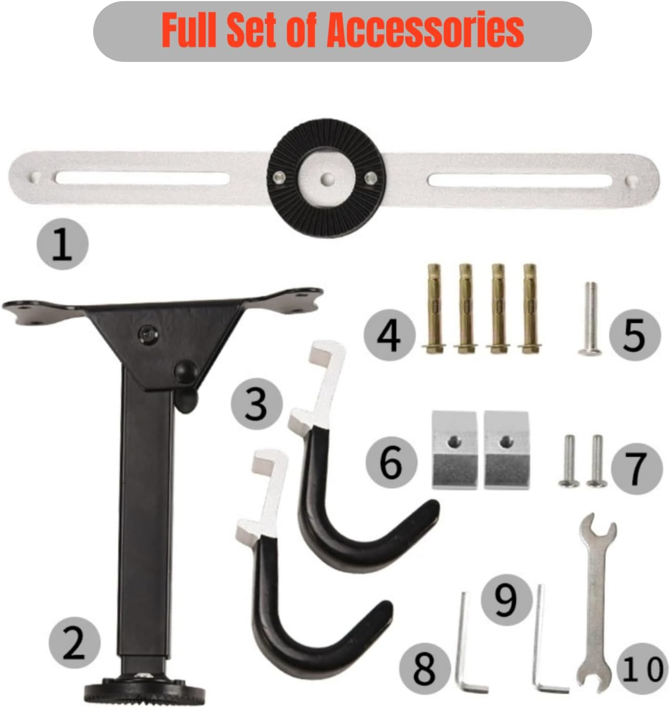 Bike Wall Mount - Horizontal Storage Rack for Hanging Bicycles at Home or in the Garage - Adjustable Bike Hanger and Holder - Wall-Mounted Bike Rack Hooks for Mountain Road and Hybrid image number 2