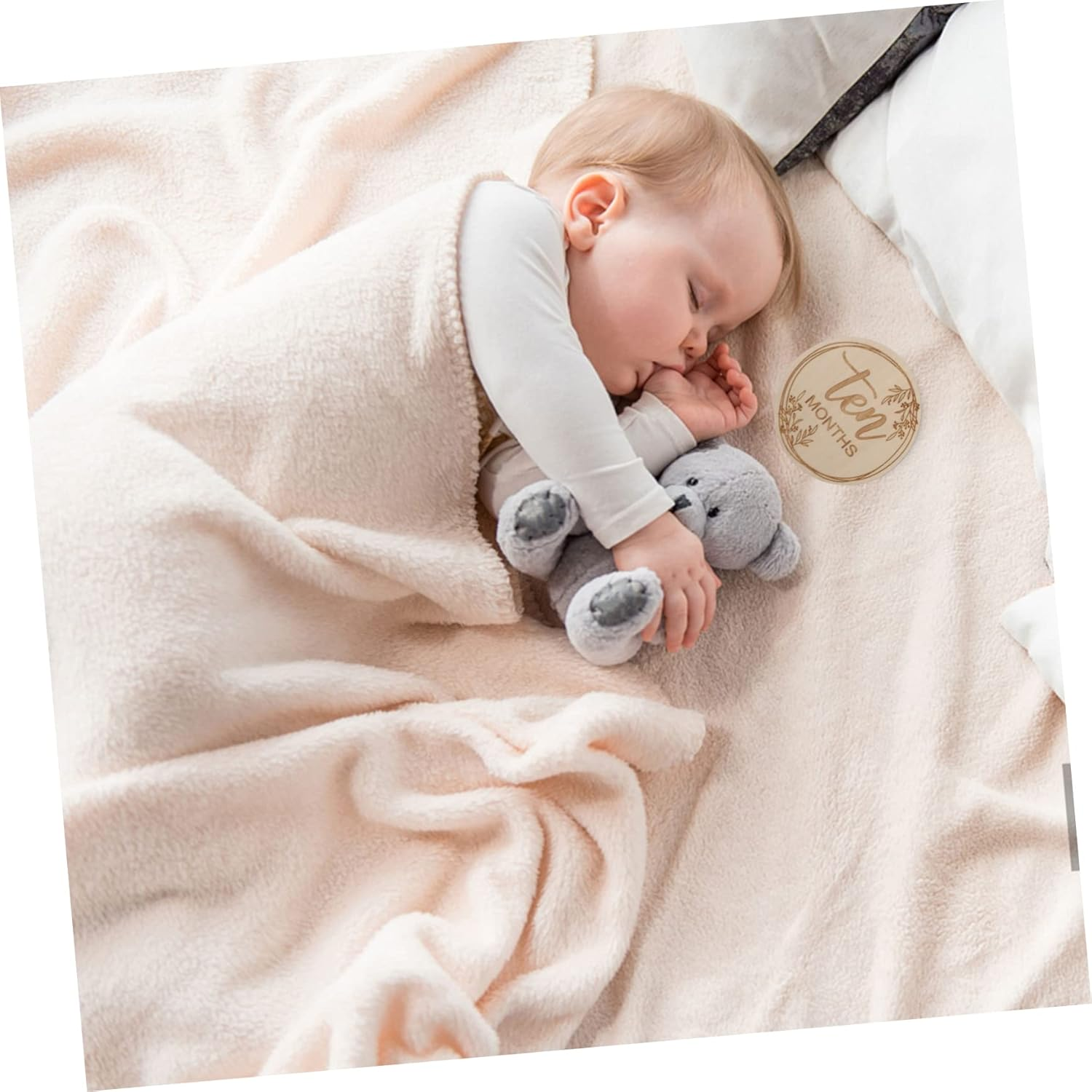 1Set Wooden Monthly Growth Cards Newborn Milestone Cards for Photo Props Creative Design for Tracking Growth Moments for Parents Showers image number 3