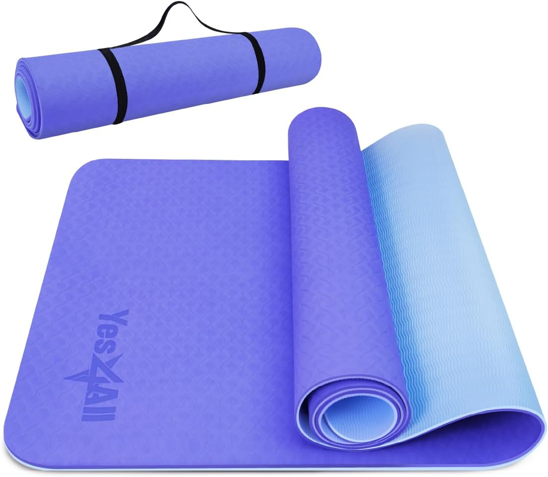 Yes4All Foam Yoga Mat for Pilates Exercise Fitness & Training with Carrying Strap image number 6
