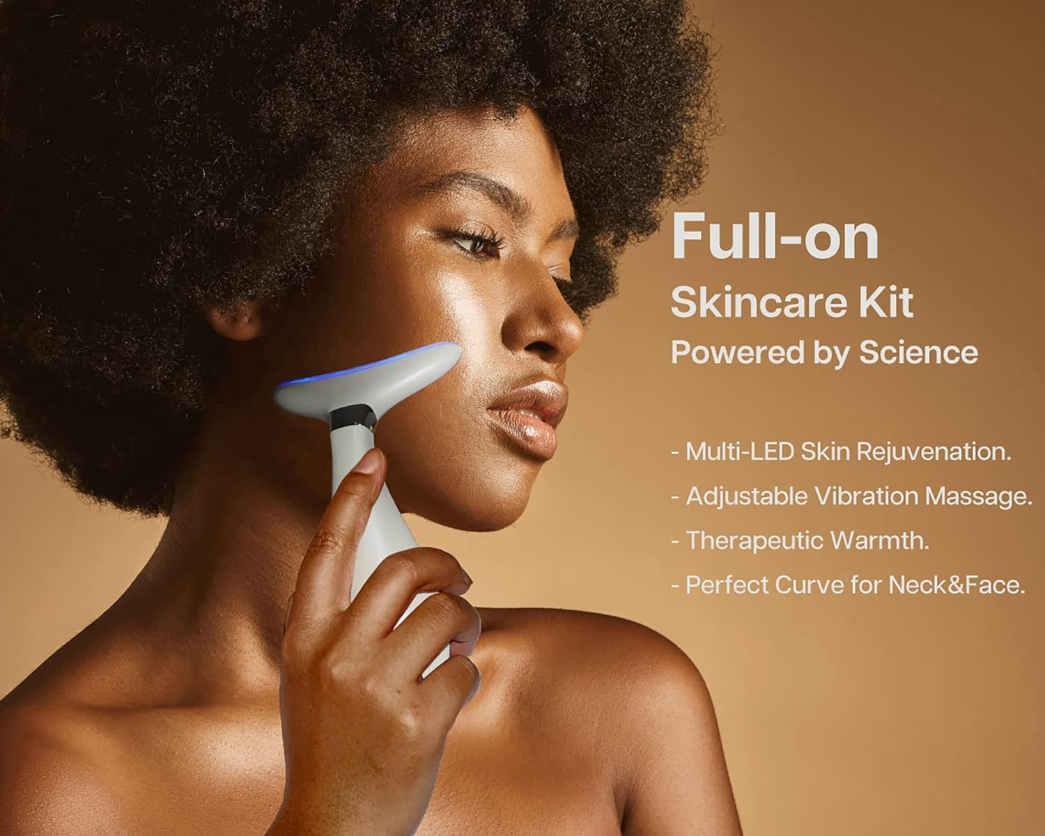 VRAIKO Lily Neck Face Massager, Face Sculpting Tool, Skin Rejuvenation Device with Thermal, Triple Action LED and Vibration, for Anti-Aging, Lifting and Tightening (Pearl White) image number 4