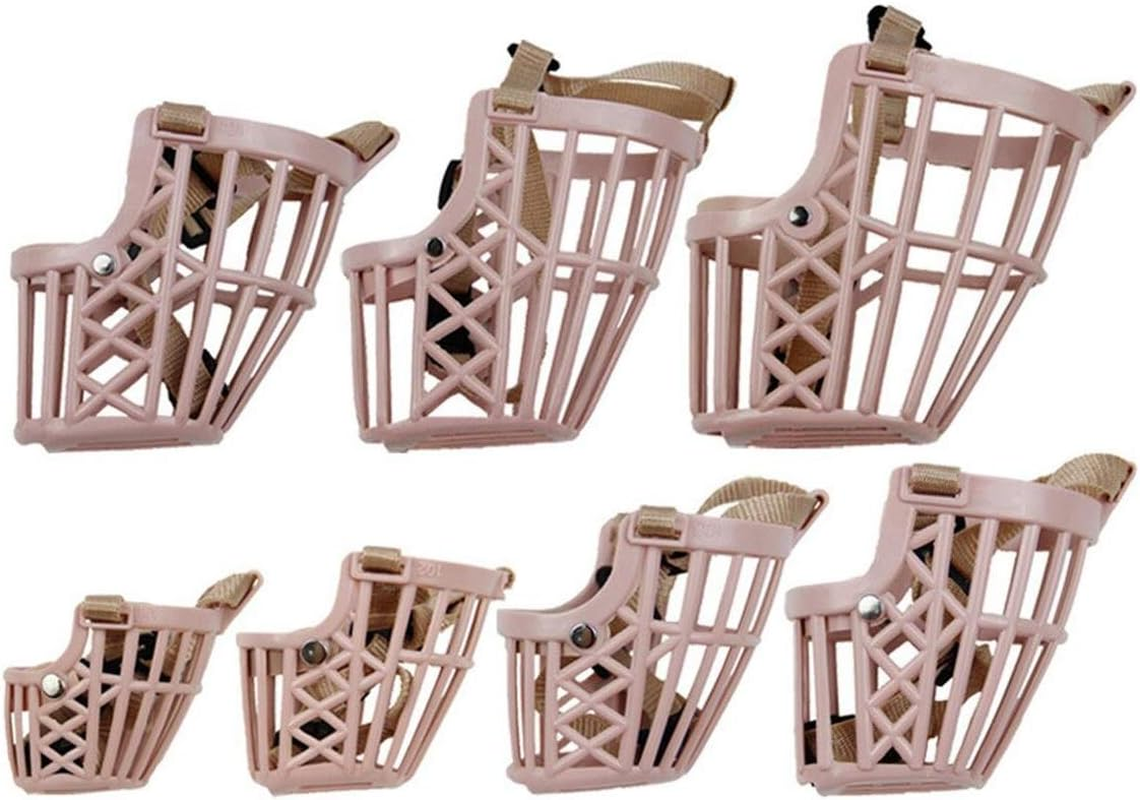 Beikalone 7Pcs/Set Plastic Dog Muzzle, anti Bite Adjustable Pet Basket, Dogs Training Mouth Cover Mesh Cage, Breathable Comfortable image number 5