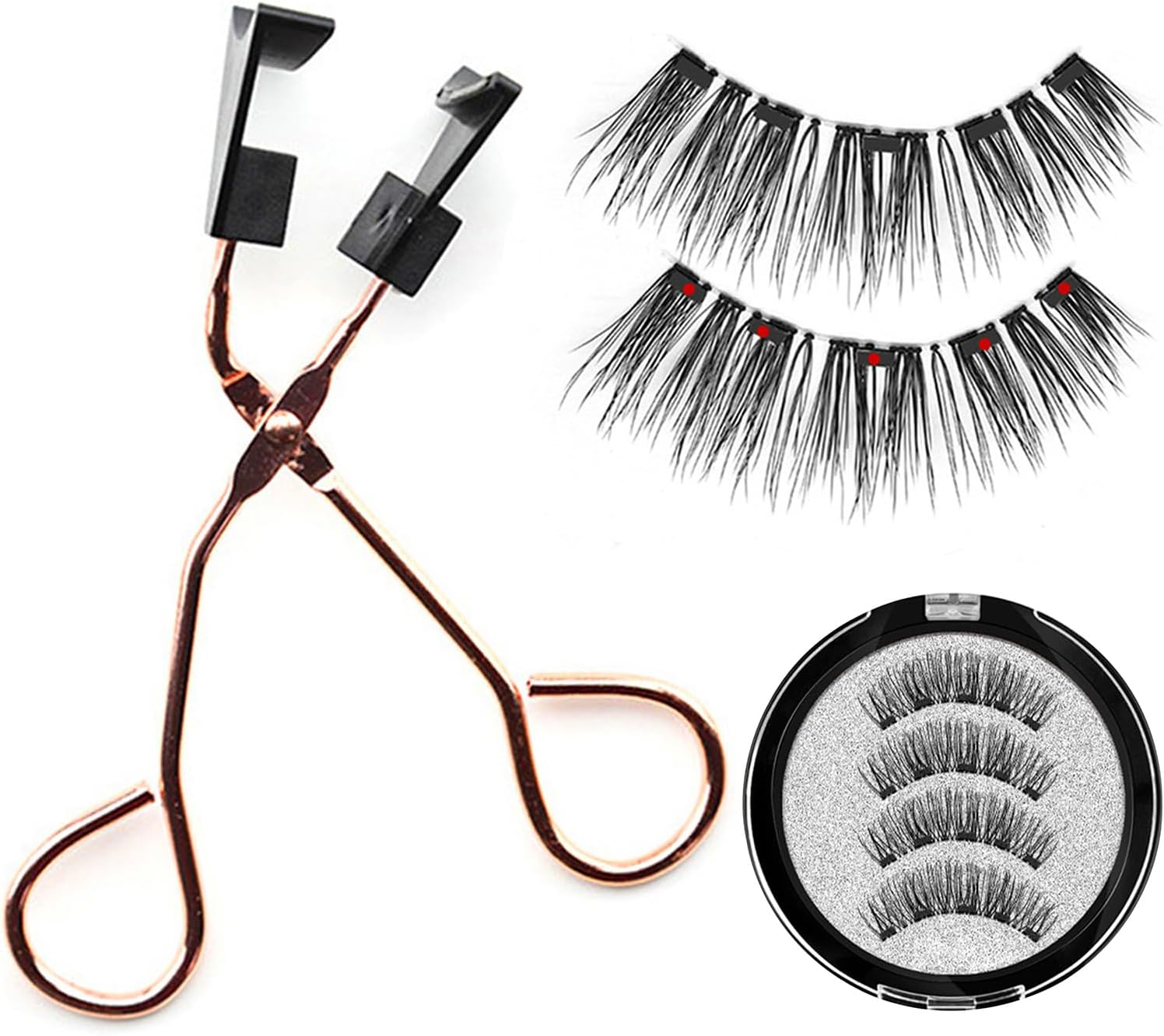 Magnetic Eyelashes | 1 Pair False Eyelash and Applicator for Natural Look | Light Magnetic Eyelashes with Applicator Kit, Reusable Long Lasting Magnetic Eyelashes Zalhin