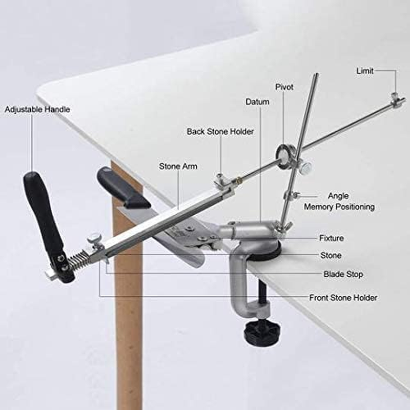 Bliss Gifts & Homewares Professional Knife Sharpener with 4 Whetstones I 360&deg; Rotation Flip Design I Fixed-Angle Stainless Steel Apex Edge Knife Sharpener System Tools I for Home & Kitchen image number 2