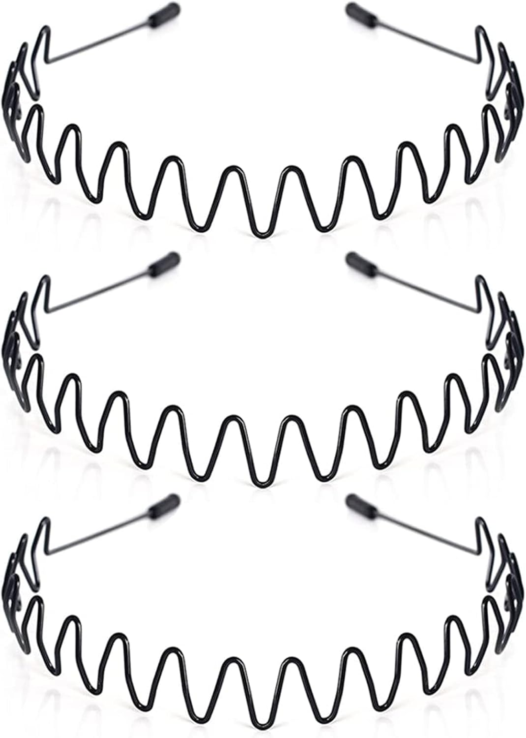 Hair Bands for Men, Non-Slip Sports Fashion Headband, Mens Metal Hair Band, Hair Hoop for Outdoor Sports, Weddings, Daily Wear (3 Pieces) - 3Pcs-S3 image number 6